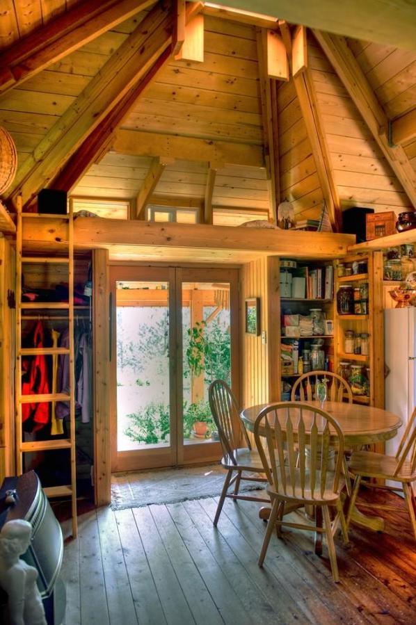 Quietude, a 300 sq ft tiny house with sleeping loft | www.facebook.com/SmallHouseBliss