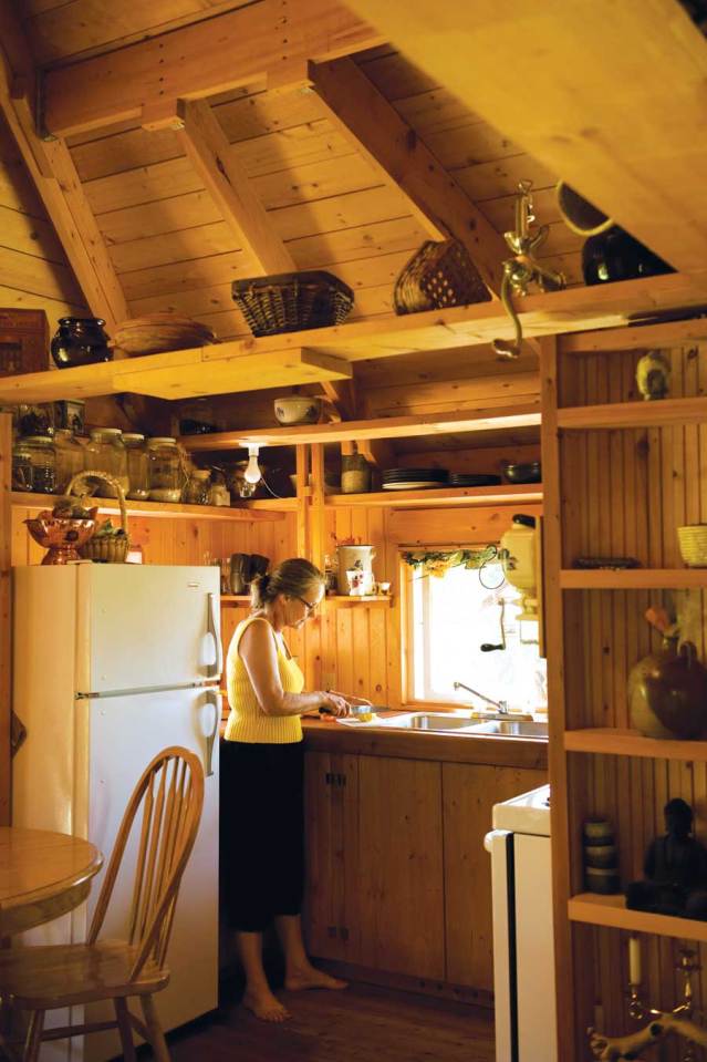 Quietude, a 300 sq ft tiny house with sleeping loft | www.facebook.com/SmallHouseBliss