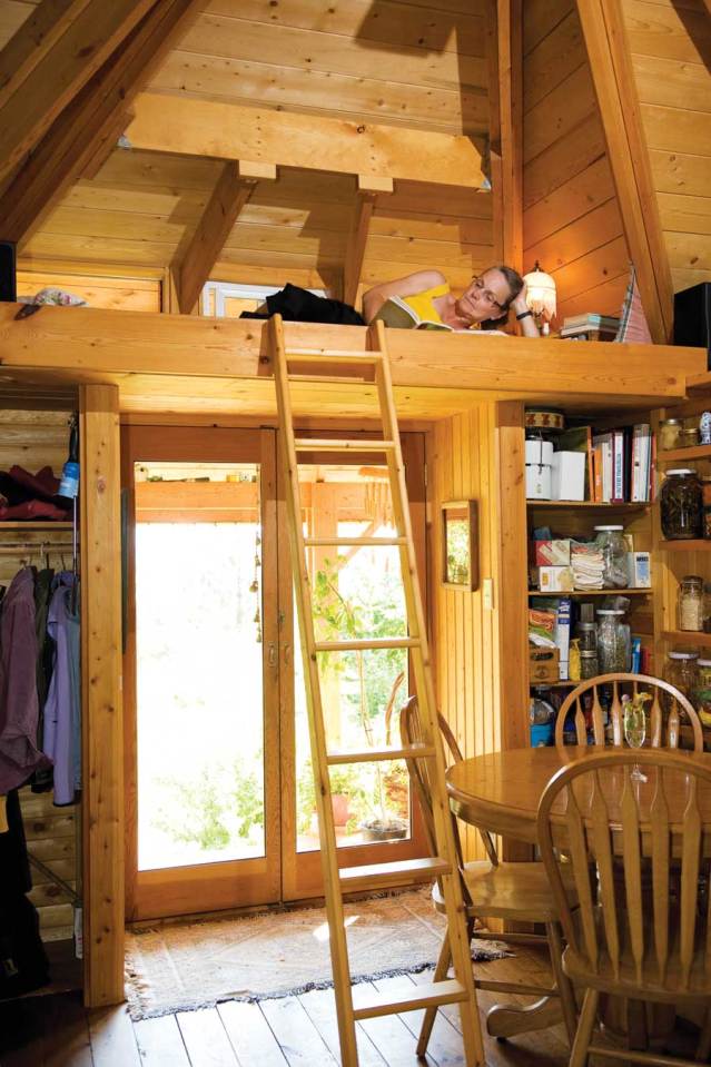 Quietude, a 300 sq ft tiny house with sleeping loft | www.facebook.com/SmallHouseBliss