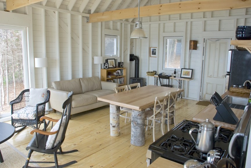 An owner-built cottage on Cape Breton Island with traditional and contemporary details. It has two bedrooms in 768 sq ft. | www.facebook.com/SmallHouseBliss