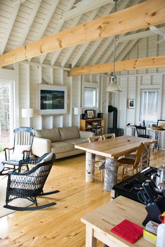 An owner-built cottage on Cape Breton Island with traditional and contemporary details. It has two bedrooms in 768 sq ft. | www.facebook.com/SmallHouseBliss