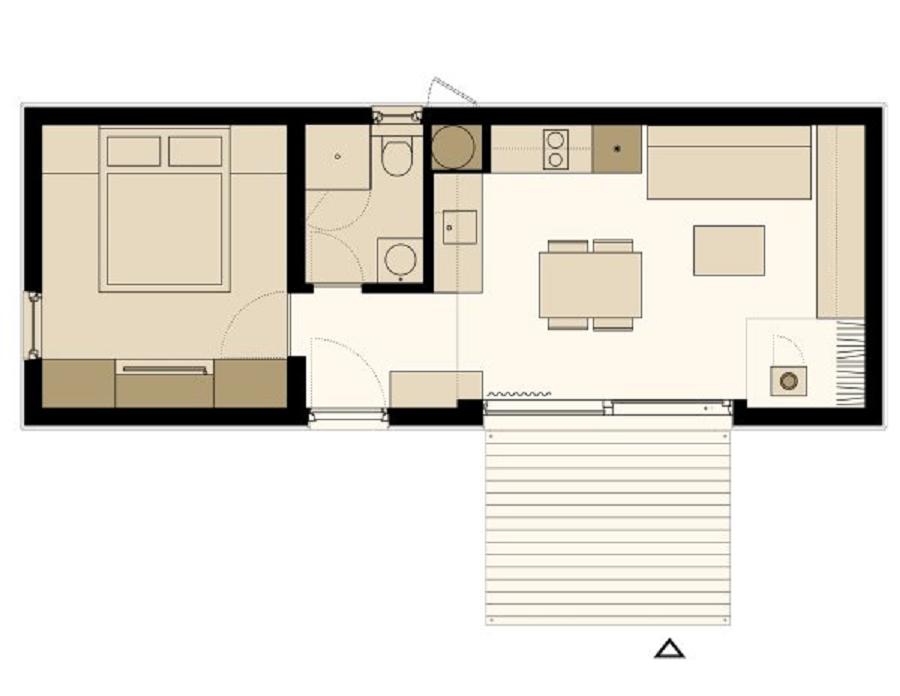 The Freedomky 2 PLUS Classic, a small prefab house with 1 bedroom in 465 sq ft. | www.facebook.com/SmallHouseBliss