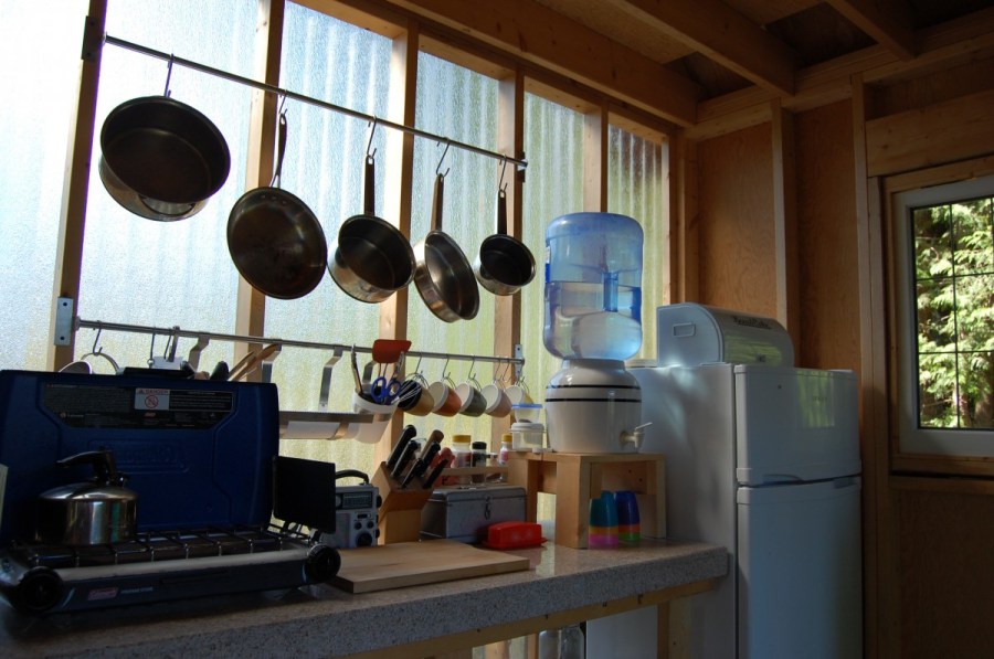 Tiny rustic cabin, camp kitchen