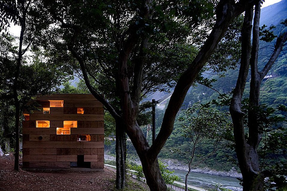 Final Wooden House, an unusual "log cabin" by architect Sou Fujimoto | www.facebook.com/SmallHouseBliss