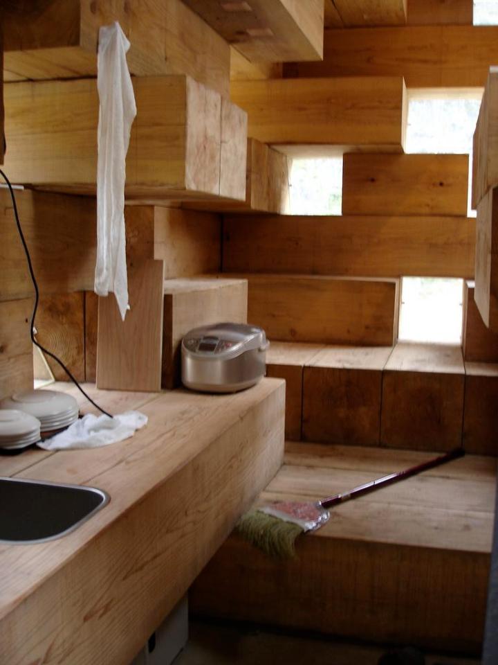Final Wooden House, an unusual "log cabin" by architect Sou Fujimoto | www.facebook.com/SmallHouseBliss