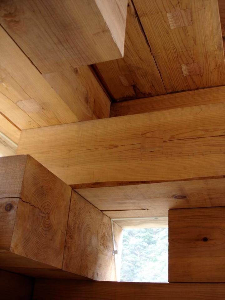 Final Wooden House, an unusual "log cabin" by architect Sou Fujimoto | www.facebook.com/SmallHouseBliss