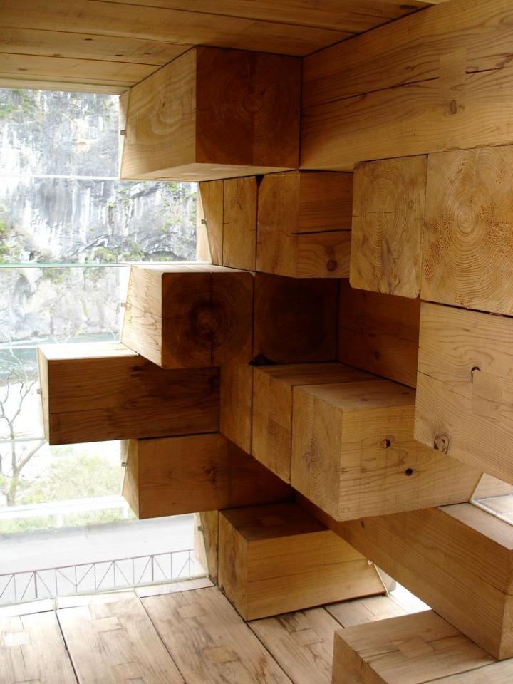 Final Wooden House, an unusual "log cabin" by architect Sou Fujimoto | www.facebook.com/SmallHouseBliss