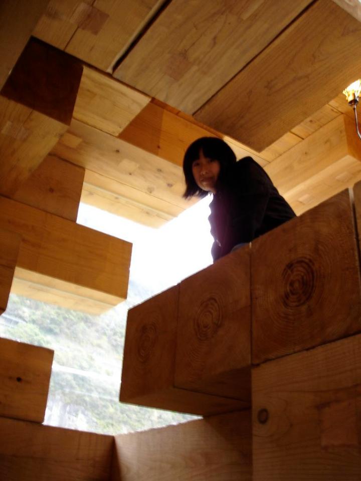 Final Wooden House, an unusual "log cabin" by architect Sou Fujimoto | www.facebook.com/SmallHouseBliss