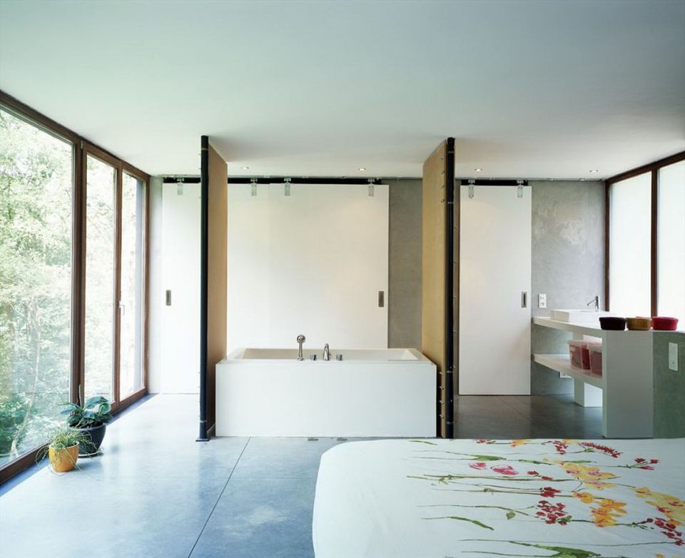 A small modern house in the woods with an urban loft design. | www.facebook.com/SmallHouseBliss