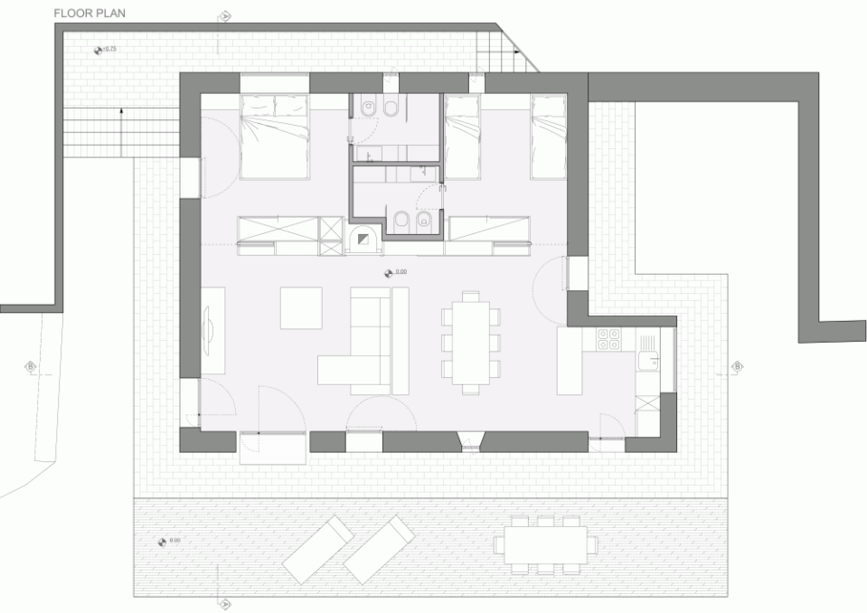 A crumbling stone barn in Tuscany was turned in a contemporary home with 2 bedrooms in 969 sq ft. | www.facebook.com/SmallHouseBliss