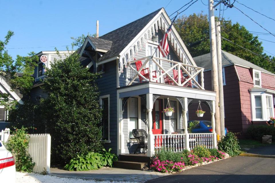 Cottage at Wesleyan Grove, a historic community on Martha's Vineyard. | www.facebook.com/SmallHouseBliss