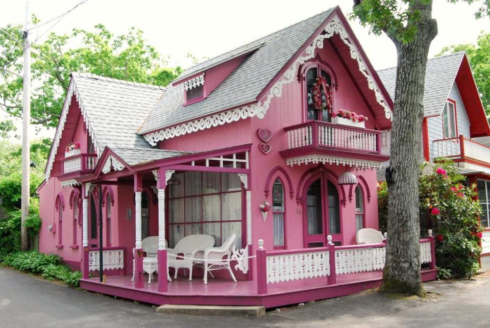 Cottage at Wesleyan Grove, a historic community on Martha's Vineyard. | www.facebook.com/SmallHouseBliss