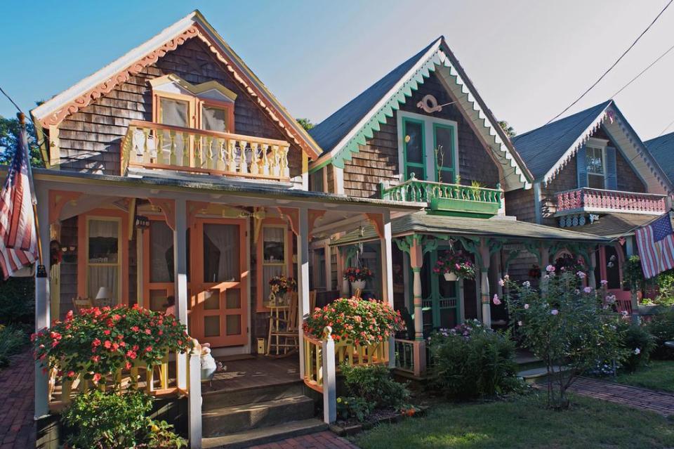 Cottage at Wesleyan Grove, a historic community on Martha's Vineyard. | www.facebook.com/SmallHouseBliss