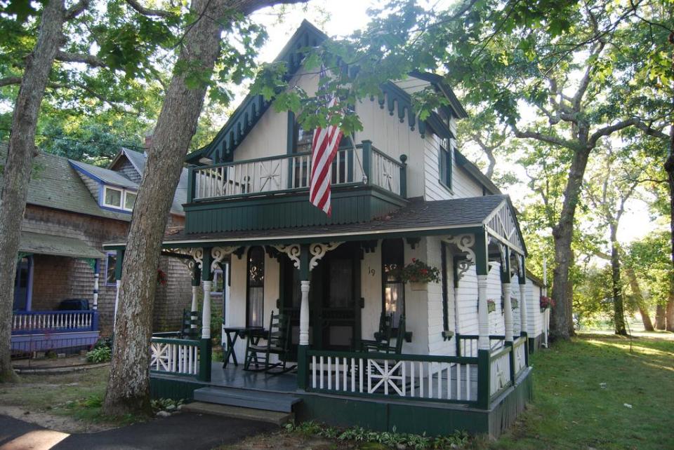 Cottage at Wesleyan Grove, a historic community on Martha's Vineyard. | www.facebook.com/SmallHouseBliss