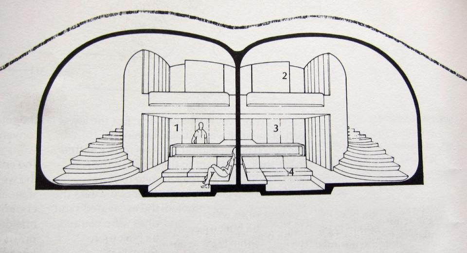 The Dune House, an earth-sheltered duplex. Each unit has 1 bedroom in 750 sq ft. | www.facebook.com/SmallHouseBliss