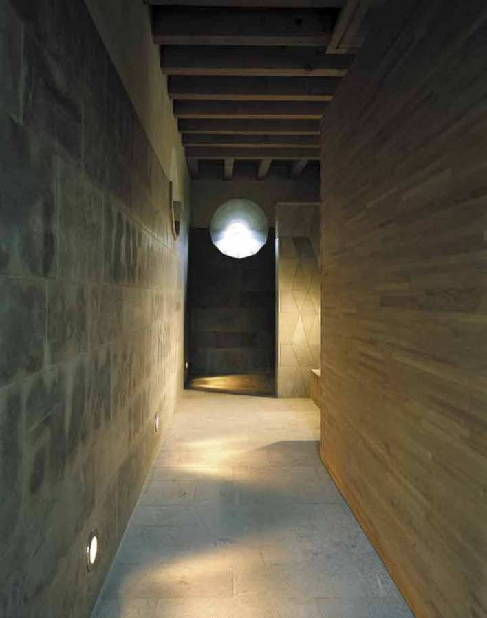 The Mill House, a finely-crafted guest house set among beautiful water features and lush landscaping. It has one bedroom and a sauna in 538 sq ft. | www.facebook.com/SmallHouseBliss