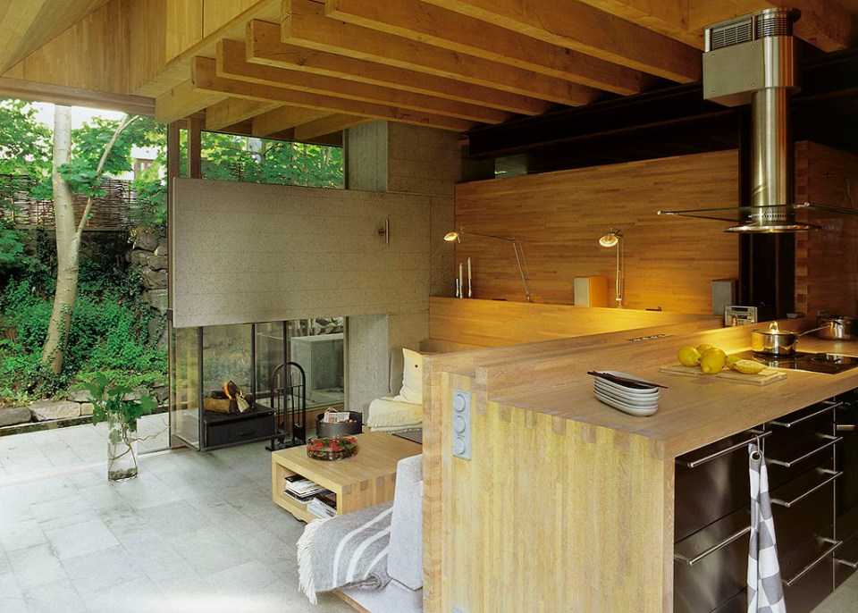 The Mill House, a finely-crafted guest house set among beautiful water features and lush landscaping. It has one bedroom and a sauna in 538 sq ft. | www.facebook.com/SmallHouseBliss
