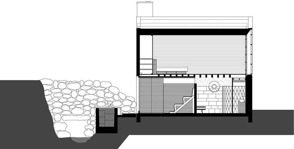 The Mill House, a finely-crafted guest house set among beautiful water features and lush landscaping. It has one bedroom and a sauna in 538 sq ft. | www.facebook.com/SmallHouseBliss