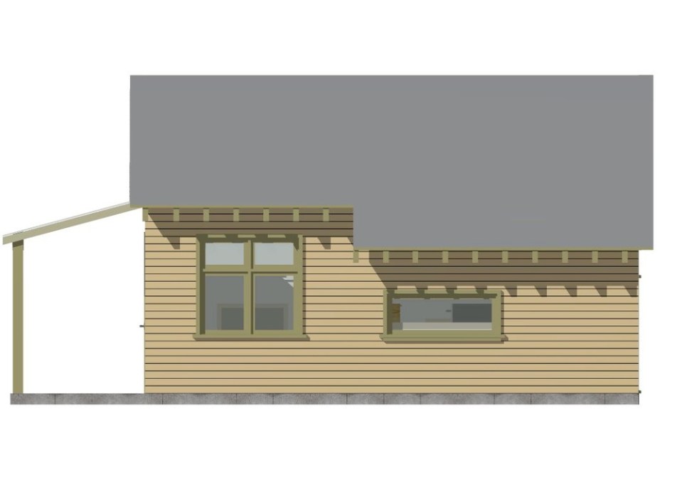 Karen's backyard cottage has 265 sq ft of living space plus a sleeping loft. | www.facebook.com/SmallHouseBliss