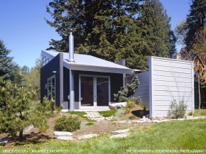 The C3 Cabin has nautical-inspired finishes and a compact 16' x 22' footprint with a lofted bedroom. | www.facebook.com/SmallHouseBliss