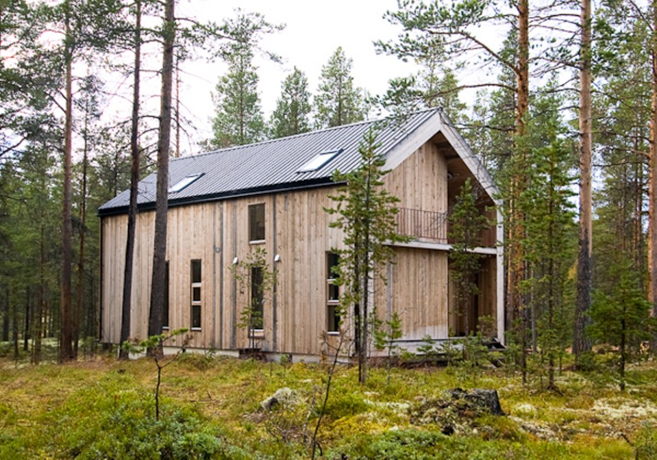 Gunnar's House, a small timber frame forest home in Norway. It has 2 bedrooms in 915 sq ft. | www.facebook.com/SmallHouseBliss