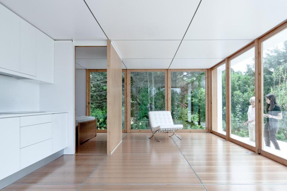 MIMA House, a prefab with movable wall panels that allow the residents to easily reconfigure the floor plan. | www.facebook.com/SmallHouseBliss