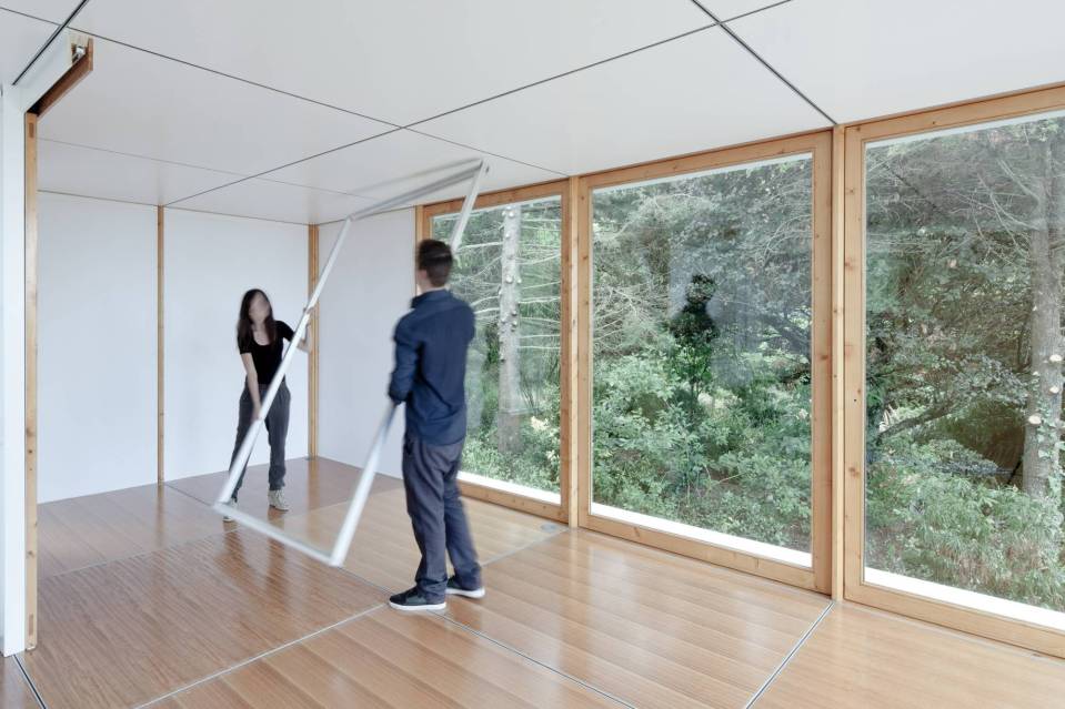 MIMA House, a prefab with movable wall panels that allow the residents to easily reconfigure the floor plan. | www.facebook.com/SmallHouseBliss