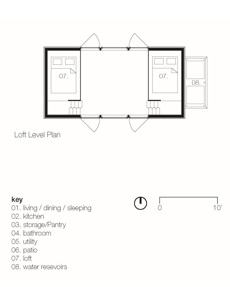 The E.D.G.E., a small prefab house with 358 sq ft main floor plus 2 loft bedrooms. | www.facebook.com/SmallHouseBliss