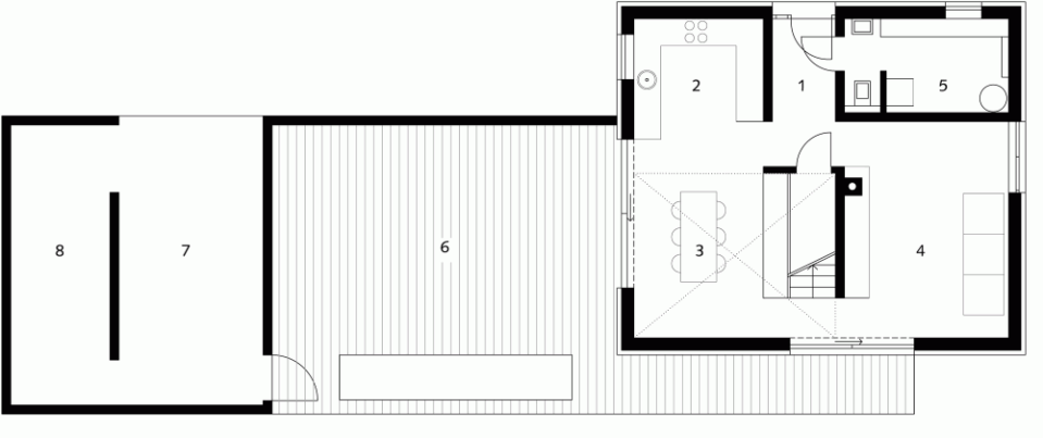 Haus Bru 1.25, a small barn-like house with 1 bedroom and a loft (which could be a 2nd bedroom) in 969 sq ft. | www.facebook.com/SmallHouseBliss