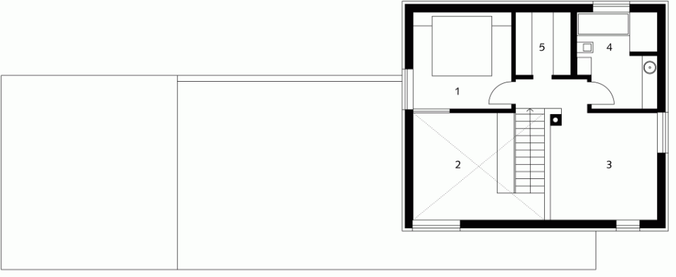 Haus Bru 1.25, a small barn-like house with 1 bedroom and a loft (which could be a 2nd bedroom) in 969 sq ft. | www.facebook.com/SmallHouseBliss