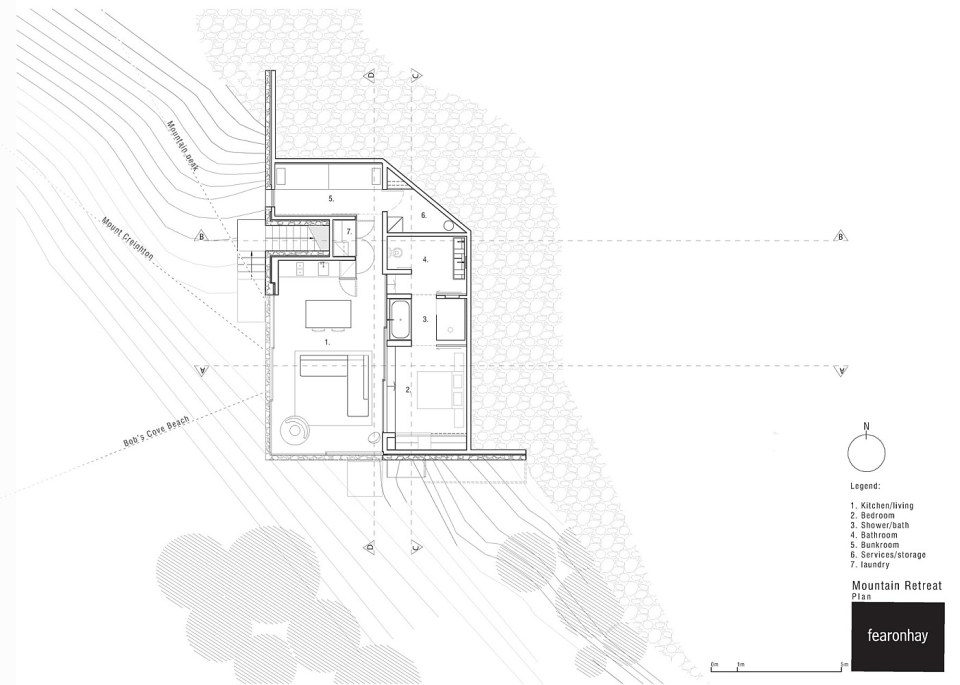 Mountain Retreat, an earth-sheltered modern cabin in New Zealand. It has a bedroom and a bunkroom in 1,076 sq ft. | www.facebook.com/SmallHouseBliss