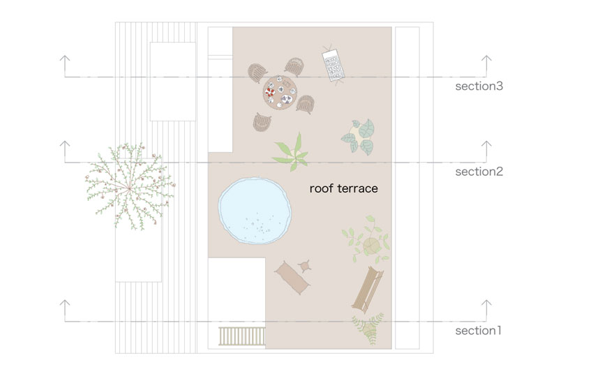 This small house for a family features terraces cut into the steeply pitched roof. | www.facebook.com/SmallHouseBliss