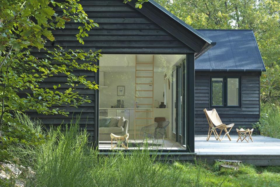 A modular vacation cottage in Denmark with two bedrooms and a sleeping loft in 797 sq ft. | www.facebook.com/SmallHouseBliss