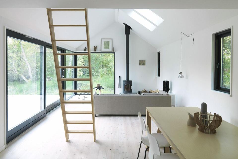 A modular vacation cottage in Denmark with two bedrooms and a sleeping loft in 797 sq ft. | www.facebook.com/SmallHouseBliss