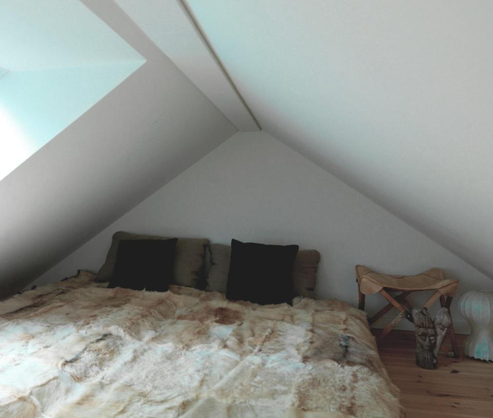 A modular vacation cottage in Denmark with two bedrooms and a sleeping loft in 797 sq ft. | www.facebook.com/SmallHouseBliss