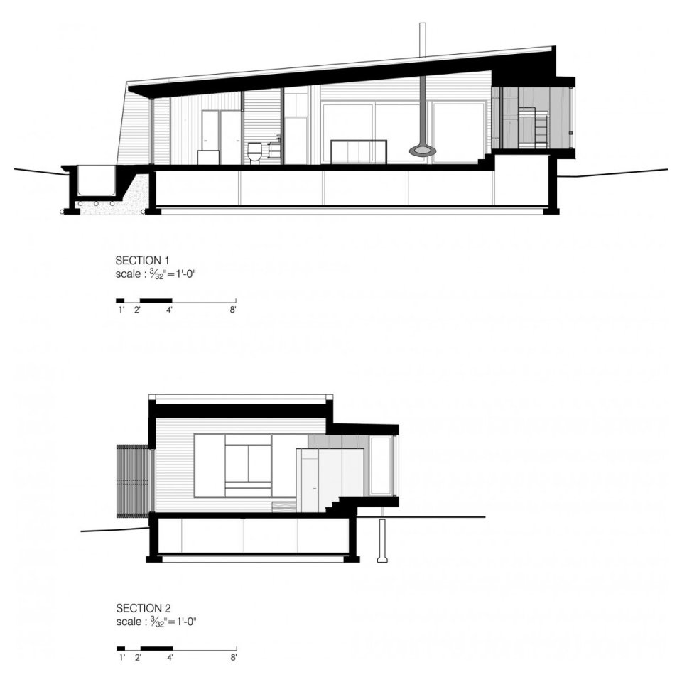 La Luge, a modern ski cabin in Quebec. | www.facebook.com/SmallHouseBliss