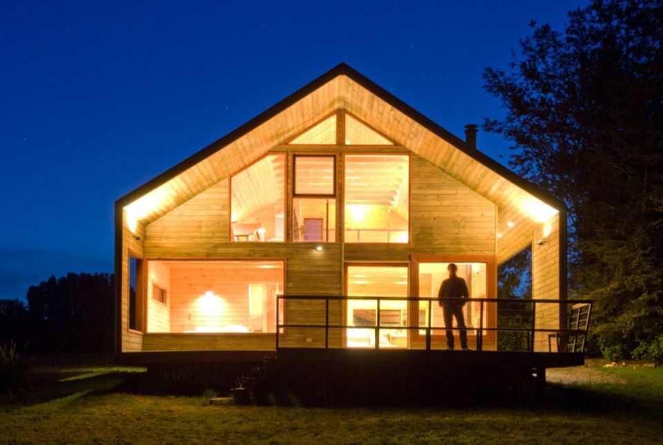 Cabaña Bascuñan, a family vacation house with a surprising and playful design. It has two bedrooms and a very large loft in 1,184 sq ft. | www.facebook.com/SmallHouseBliss