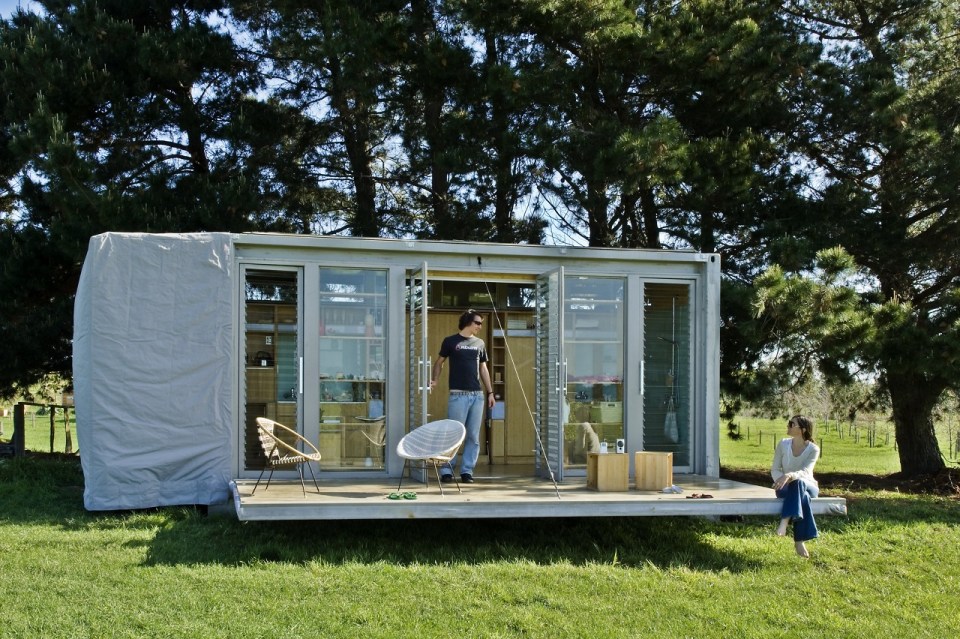 Port-a-Bach, a shipping container cabin by Bonnifait + Giesen | www.facebook.com/SmallHouseBliss