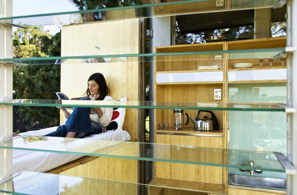 Port-a-Bach, a shipping container cabin by Bonnifait + Giesen | www.facebook.com/SmallHouseBliss