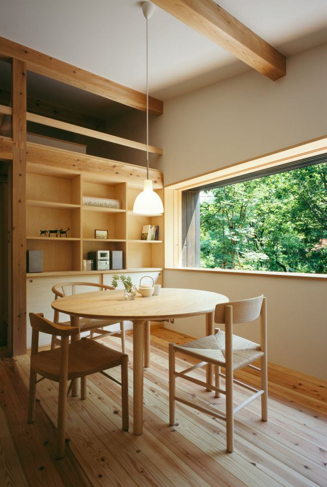 Habuka mountain retreat, a small timber-framed ski cabin in the Japanese Alps. It has 1 bedroom and a loft in 590 sq ft. | www.facebook.com/SmallHouseBliss