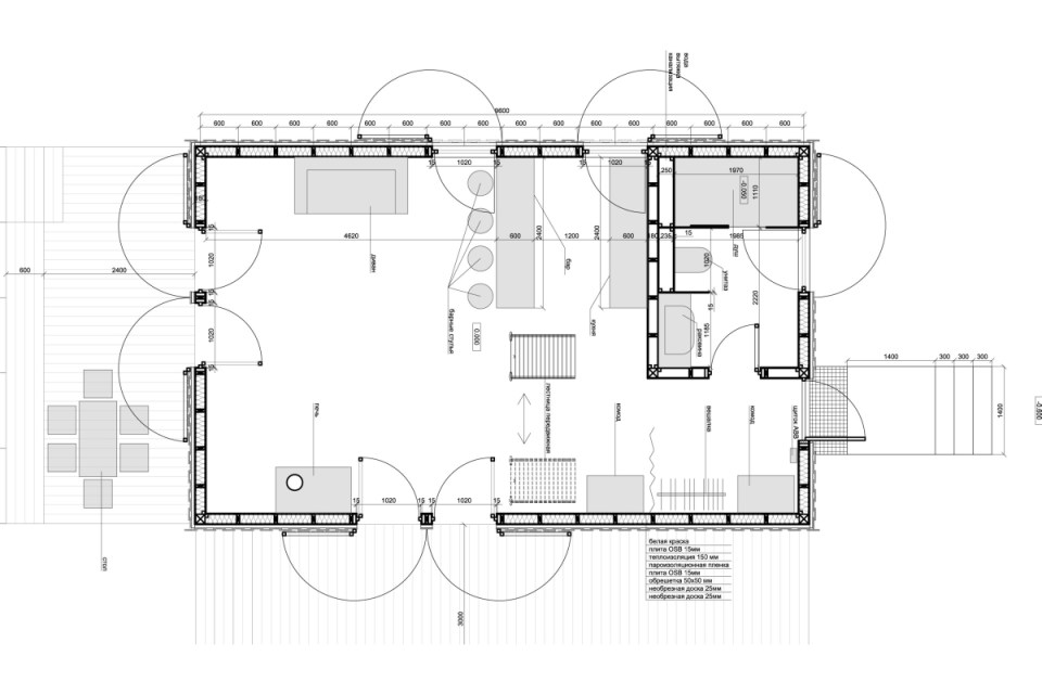 floor plan of VolgaDacha, a small vacation house by Bureau BERNASKONI