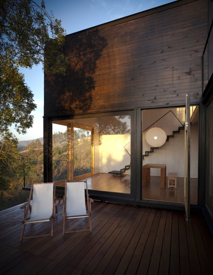 Refugio Pangal, a simple modern cabin in Chile with one bedroom and a loft in 646 sq ft. | www.facebook.com/SmallHouseBliss