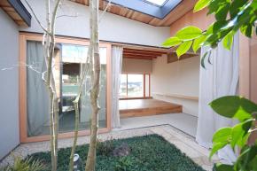 This modern version of the traditional Japanese courtyard house has two bedrooms in 534 sq ft. | www.facebook.com/SmallHouseBliss