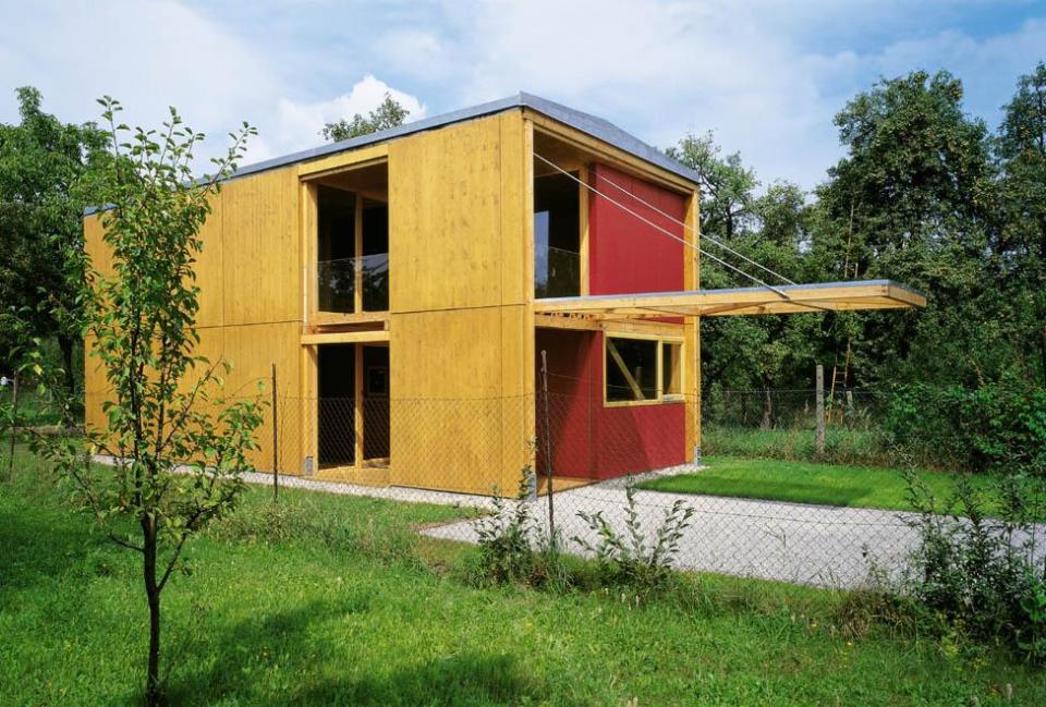 This modern timber-framed house was kept small with a simple design to meet a limited budget. | www.facebook.com/SmallHouseBliss