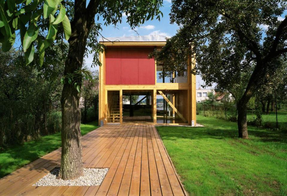 This modern timber-framed house was kept small with a simple design to meet a limited budget. | www.facebook.com/SmallHouseBliss