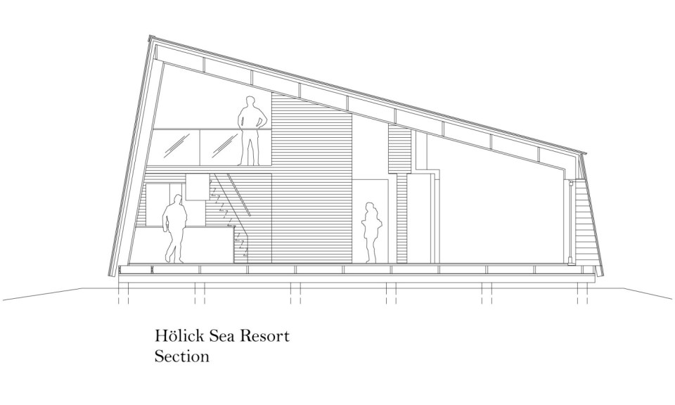 This modern resort cabin in Sweden has a design inspired by camping tents. It has two bedrooms and a loft in 969 sq ft. | www.facebook.com/SmallHouseBliss