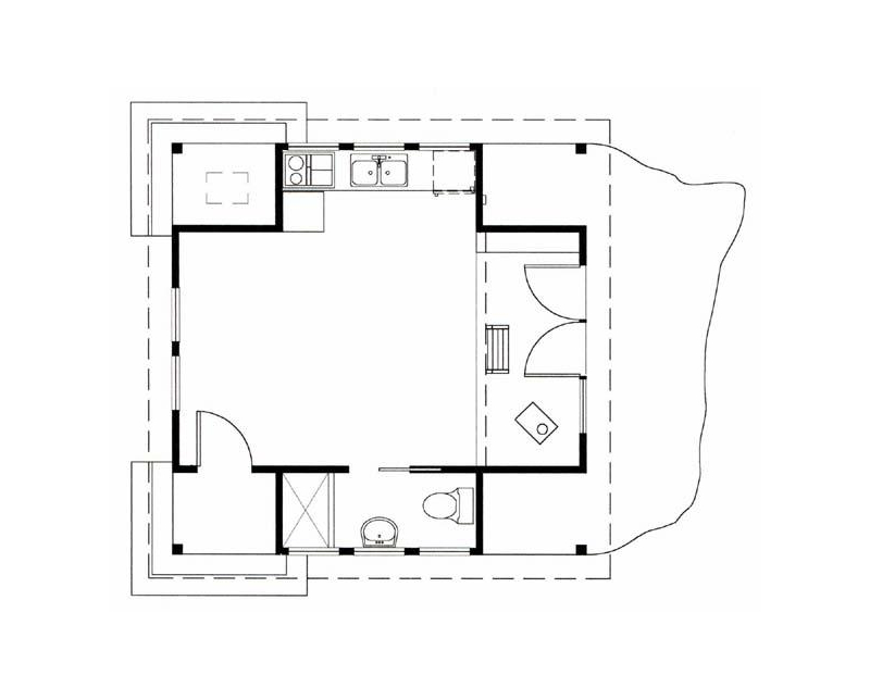 This small cabin in the woods on Orcas Island has a 350 sq ft ground floor plus a sleeping loft. | www.facebook.com/SmallHouseBliss