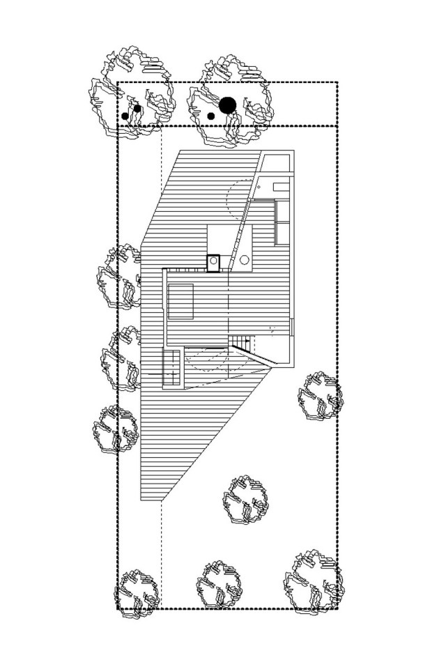 floor plan of the tiny Poplar Garden House by Onix