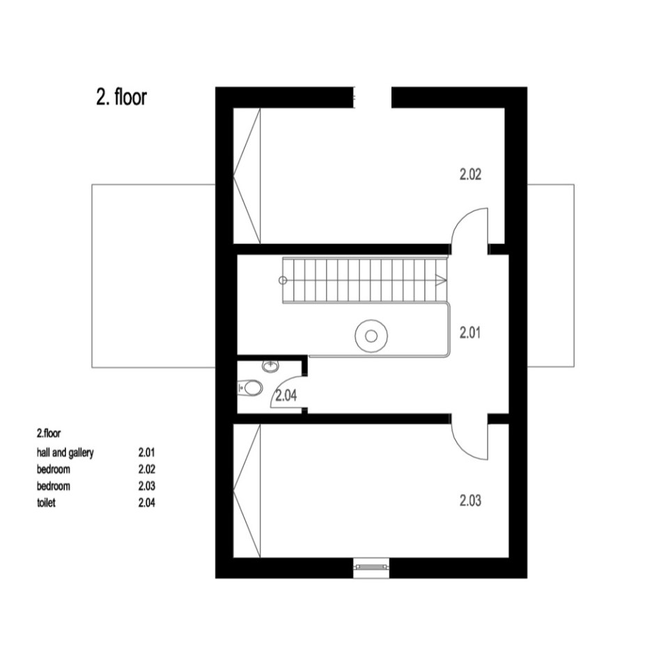 floor plan of a small contemporary cottage in Stribrna Skalice by Prodesi