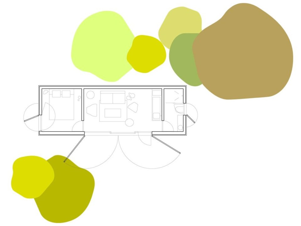 The ÁPH80 Transportable House, a tiny prefab with a minimalist design aesthetic, has one bedroom in 291 sq ft. | www.facebook.com/SmallHouseBliss